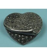 silver tone heart brooch - £9.01 GBP