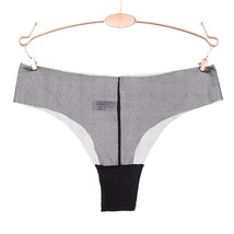 Raw Edge Transparent Mesh Thong Panty - $76.48 MXN