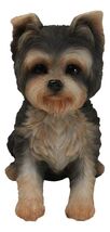 Adorable Lifelike Pet Pal Sitting Yorkie Terrier Puppy Home Decor Figurine - $26.99