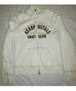 AEROPOSTALE ATHLETICS WIGHTY SEVEN WHITE FULL ZIP GIRLS CUTE SWEATER LARGE - $24.36 CAD