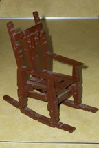 Vtg Tramp Art Folk Craft Miniature Doll House Close Pin Rocking Chair Adirondack - £25.82 GBP