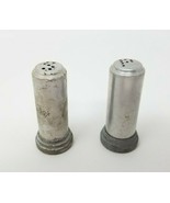 Salt Pepper Shakers Lipstick Tube Column Aluminum Vintage Primitive  - £9.04 GBP