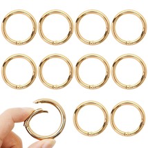 10Pcs 1 1/4 Inch Inside Diameter Gold O Ring Clip Gold Key Rings Round C... - £11.79 GBP