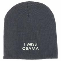 Trendy Apparel Shop I Miss Obama Acrylic Winter Knit Skull Short Beanie - Black - £15.01 GBP