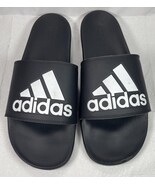 Adidas Size 13 Men&#39;s Black and White Slides Sandals - $15.79