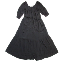 Christy Dawn The Bianca in Noir Black Tie Waist Peasant Maxi Dress XS - £117.68 GBP