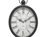 Oval Retro Wall Clock, Rustic Vintage Style, Black Antique Design, Batte... - $44.64