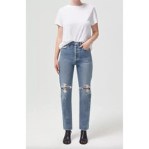 Agolde Jeans 90&#39;s Pinch Waist High Rise Distressed Ripped Blue Denim Siz... - $49.49