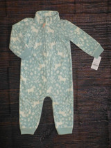 NWT Carters Bunny Rabbit Unicorn Heart Print Baby Girls Fleece Romper Jumpsuit  - £5.64 GBP