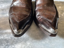 Vtg. Nocona Mens Cowboy boots 9D brown leather, Made in USA in Nocona, Texas,  image 8
