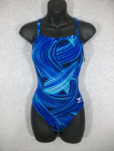 Speedo Endurance+ Women&#39;s One Piece Swimsuit Blue Swirl 7719715 - £14.26 GBP