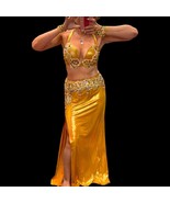 Luxury Golden Belly Dance Costume: Handmade Oriental Dress Set - €241,68 EUR