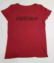 Womens Size Small Short Sleeve T Shirt Freedom Peace Sign - $9.78