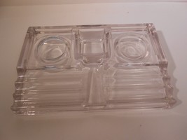 Art Deco Pressed Heavy Glass Antique Clear. Double  Inkwell, Pen Rest - €13,08 EUR
