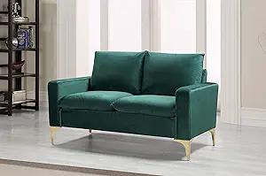 Carrie Ultra Modern Living Room Velvet Upholstered Tufted Loveseat, 54.7... - $639.99