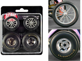 Altered Dragster Chrome Wheels and Tires Set of 4 pieces from &quot;Mondello and M... - £20.30 GBP