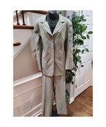NYP Women&#39;s Beige Striped Polyester Single Breasted Blazer &amp; Pant 2 Pc&#39;s... - $871.71 MXN
