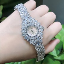 Luxury Women&#39;s Watches Cubic Zircon Elements Crystal Bracelet Watch Fashion Set - £113.56 GBP
