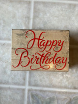 Happy Birthday Rubber Stamp By Hero Arts G211 Calligraphy Style - £7.09 GBP