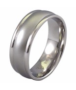 Minimalist Simple Wedding Band Silver Stainless Steel Anniversary Ring S... - £7.81 GBP