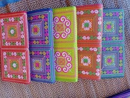 Unique Handwoven Fabric Embroidered Wallet Purse Small Bags NorthEast Thailand - £13.63 GBP