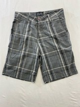 West 49 Men&#39;s Chino Shorts Size 28 Gray Blue Plaid Polyester Blend - £7.65 GBP
