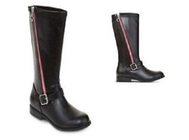 Total Girl Boots Black / Hot Pink Zip Side Size 11 ,2 NIB - $20.99