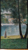 24.5&quot; X 44&quot; Panel Landscape France Scenery Seurat Art Cotton Fabric D774.82 - £6.56 GBP