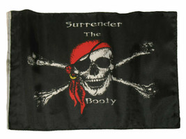 12X18 12X18 Jolly Roger Pirate Surrender The Booty Sleeve Flag Boat Car Garden - £11.98 GBP