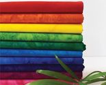 Fat Quarter Bundle Lava Solids Rainbow Batik 10 Ct Cotton Fabric Precuts... - $44.97
