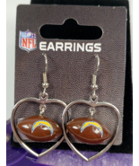 NFL Los Angeles Chargers Football in Heart Hoop Earrings Sports Collecta... - $23.88 CAD