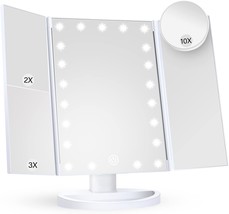 Makeup Mirror Vanity Mirror with Lights, 2X 3X 10X Magnification, Lighted Makeup - £37.42 GBP