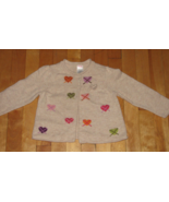 Gymboree Tan Hearts Cardigan Sweater Girls Size 2T - £11.65 GBP