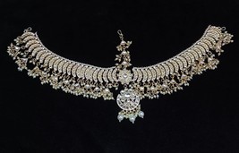 Indian Kundan Matha Patti Hair band Party Punjabi Muslim Jewelry Set New 06 - $29.39