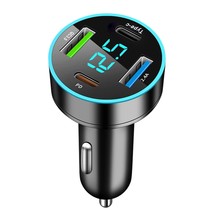 65W Car Charger 4 Port Usb Car Charger Adapter Pd Qc3.0 Cigarette Lighter Usb Ch - £13.30 GBP