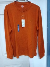 Men&#39;s IZOD Saltwater Long Sleeve Shirt Burnt Orange Size Medium 543ae - £12.87 GBP