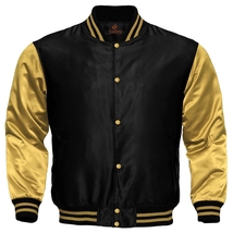 Baseball Letterman College uniauswahl Bomber Jacket Sports Clothing Black Satin - £53.42 GBP