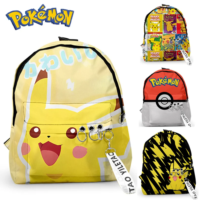 Pokemon School Bags Backpack Pikachu Anime Figures Kids Bags Pocket Monster - £23.60 GBP