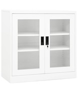  Office Cabinet White Steel, Tempered Glass Large - $4,561.98 MXN