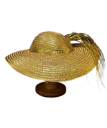 Vintage Jack McConnell Gold Straw Sun Hat w Box Woven Shiny Metallic Der... - £112.13 GBP
