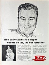 RAY MEYER - Tea The Hot Refresher - Basketball - 1961 Vintage Print Ad - $196.48 MXN