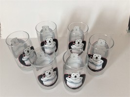 Set of Six 1997 Coca Cola Decorative Polar Bear 16 Ounce Glasses In Box   - $15.00