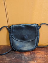 VTG Victoria Leather Company Soft Black Crossbody Purse 6&quot;x6.5&quot;x1&quot;   Made In USA - £15.45 GBP