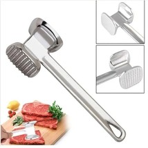 Aluminium Alloy Round Silver Meat Tenderizer Hammer With Comfortable Grip Handle - £7.18 GBP