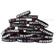 20 of Be Strong Wristbands - Philippians 4:13 Religious Scripture Bracelets - £16.06 GBP