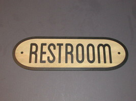 Oval Rustic Style 8&quot; Wood Restroom Door Sign - £15.99 GBP