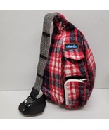 KAVU Plaid Rope Bag Sling Crossbody Backpack Travel Bag Lumberjack Red F... - $544.36 MXN