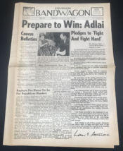 1956 Adlai Stevenson Bandwagon Newspaper August 15 Prepare To Win Vol 1,... - £20.01 GBP