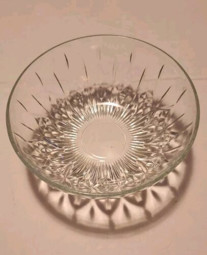 Clear Glass 5.5 Inch Bowl Dish Candy Serving Diamonds Design - $1.99