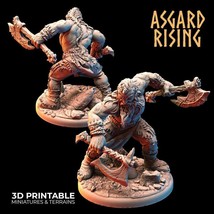 3D Printed Asgard Rising Berserker Miniature  - 28mm 32mm D&amp;D - $9.90
